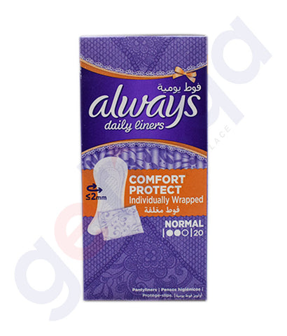 Buy Always Daily Liner Comfort Protect Normal 20 Count in Doha Qatar