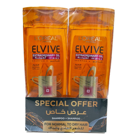GETIT.QA- Qatar’s Best Online Shopping Website offers L'OREAL PARIS ELVIVE EXTRAORDINARY OIL SHAMPOO 2 X 400 ML at the lowest price in Qatar. Free Shipping & COD Available!