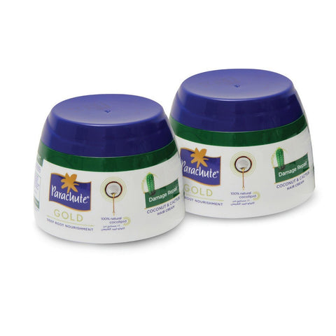 GETIT.QA- Qatar’s Best Online Shopping Website offers PARACHUTE GOLD COCONUT AND CACTUS DAMAGE REPAIR HAIR CREAM 140ML X 2PCS at the lowest price in Qatar. Free Shipping & COD Available!