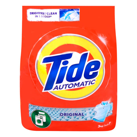 GETIT.QA- Qatar’s Best Online Shopping Website offers TIDE AUTOMATIC POWDER LAUNDRY DETERGENT ORIGINAL SCENT VALUE PACK 3 KG at the lowest price in Qatar. Free Shipping & COD Available!