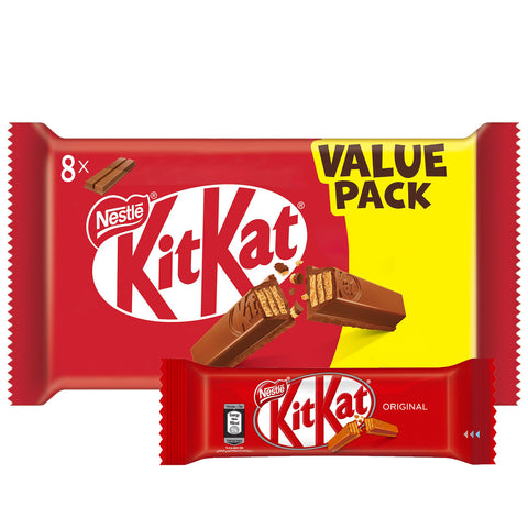 GETIT.QA- Qatar’s Best Online Shopping Website offers NESTLE KITKAT 2 FINGER MILK CHOCOLATE WAFER BAR VALUE PACK 8 PCS at the lowest price in Qatar. Free Shipping & COD Available!