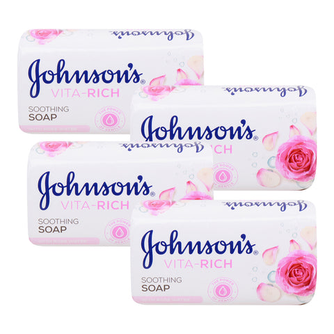 GETIT.QA- Qatar’s Best Online Shopping Website offers JOHNSON & JOHNSON VITA RICH ROSE WATER SOAP-- 4 X 175 G at the lowest price in Qatar. Free Shipping & COD Available!