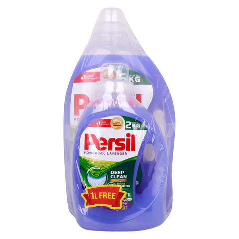 GETIT.QA- Qatar’s Best Online Shopping Website offers PERSIL DEEP CLEAN PLUS POWER GEL WITH LAVENDER SCENT 2.9 LITRES + 1 LITRES at the lowest price in Qatar. Free Shipping & COD Available!