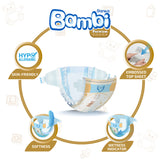 GETIT.QA- Qatar’s Best Online Shopping Website offers SANITA BAMBI BABY DIAPER REGULAR PACK SIZE 2 SMALL 3-6KG 19 PCS at the lowest price in Qatar. Free Shipping & COD Available!