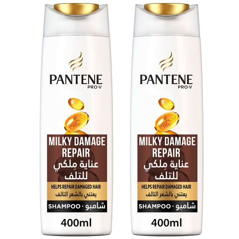 GETIT.QA- Qatar’s Best Online Shopping Website offers PANTENE PRO-V MILKY DAMAGE REPAIR SHAMPOO 2 X 400 ML at the lowest price in Qatar. Free Shipping & COD Available!