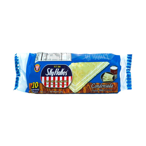 GETIT.QA- Qatar’s Best Online Shopping Website offers M.Y SAN SKYFLAKES CRACKER SANDWICH CONDENSADA (SWEET MILK) FLAVOUR 10 X 30 G at the lowest price in Qatar. Free Shipping & COD Available!