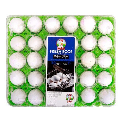 GETIT.QA- Qatar’s Best Online Shopping Website offers KOKO WHITE EGG-- MEDIUM-- INDIA-- 30 PCS at the lowest price in Qatar. Free Shipping & COD Available!