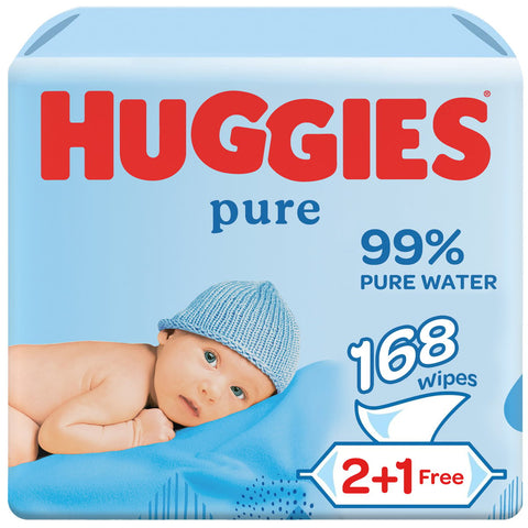 GETIT.QA- Qatar’s Best Online Shopping Website offers HUGGIES PURE BABY WIPES 99% PURE WATER WIPES 3 X 56 PCS at the lowest price in Qatar. Free Shipping & COD Available!