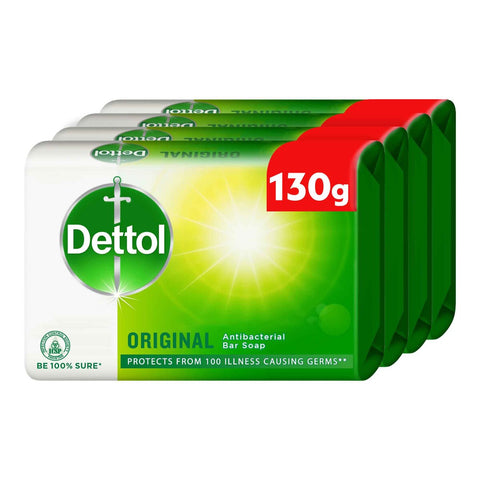 GETIT.QA- Qatar’s Best Online Shopping Website offers DETTOL ANTIBACTERIAL BAR SOAP ORIGINAL 4 X 130 G at the lowest price in Qatar. Free Shipping & COD Available!