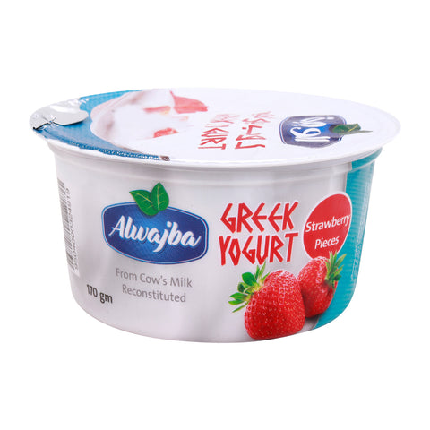 GETIT.QA- Qatar’s Best Online Shopping Website offers ALWAJBA STRAWBERRY GREEK STYLE YOGHURT-- 170 G at the lowest price in Qatar. Free Shipping & COD Available!