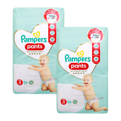 GETIT.QA- Qatar’s Best Online Shopping Website offers PAMPERS PREMIUM CARE PANTS-- SIZE 3-- 6-11 KG-- 2 X 56 PCS at the lowest price in Qatar. Free Shipping & COD Available!