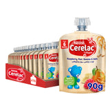GETIT.QA- Qatar’s Best Online Shopping Website offers NESTLE CERELAC FRUITS PUREE POUCH RASPBERRY-- PEAR-- BANANA & OATS FROM 6 MONTHS 90 G at the lowest price in Qatar. Free Shipping & COD Available!