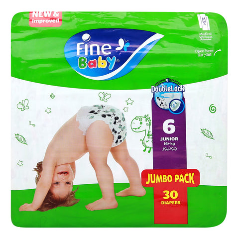 GETIT.QA- Qatar’s Best Online Shopping Website offers FINE BABY BABY DIAPERS SIZE 6 JUNIOR 16+KG 30 PCS at the lowest price in Qatar. Free Shipping & COD Available!