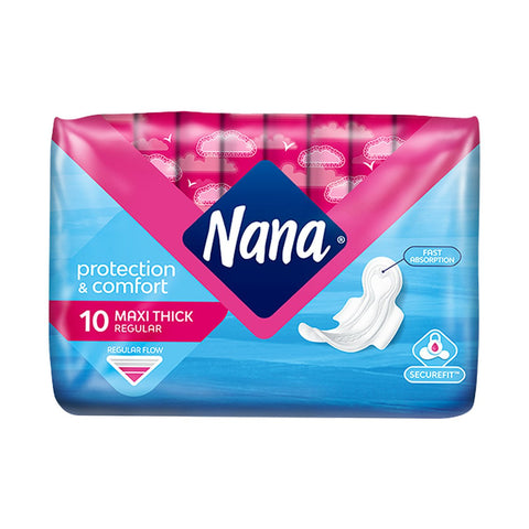 GETIT.QA- Qatar’s Best Online Shopping Website offers NANA MAXI THICK NORMAL PADS WITH WINGS 10 PCS at the lowest price in Qatar. Free Shipping & COD Available!
