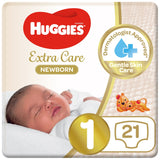 GETIT.QA- Qatar’s Best Online Shopping Website offers HUGGIES EXTRA CARE NEWBORN SIZE 1 UP TO 5 KG CARRY PACK 21 PCS at the lowest price in Qatar. Free Shipping & COD Available!