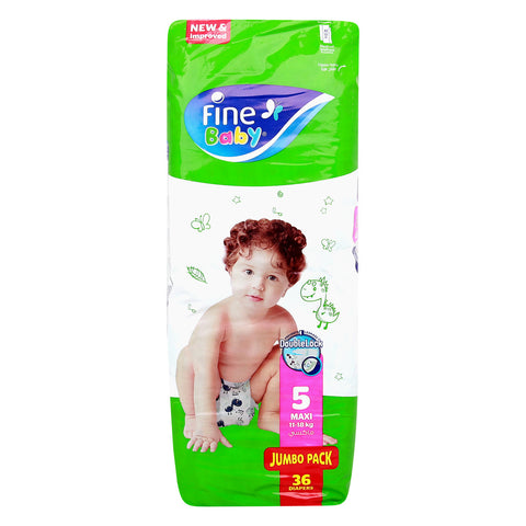 GETIT.QA- Qatar’s Best Online Shopping Website offers FINE BABY BABY DIAPERS SIZE 5 MAXI 11-18KG 36 PCS at the lowest price in Qatar. Free Shipping & COD Available!