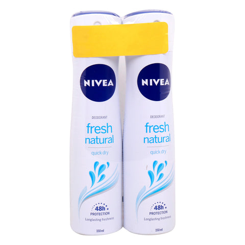 GETIT.QA- Qatar’s Best Online Shopping Website offers NIVEA FRESH NATURAL DEODORANT-- 2 X 150 ML at the lowest price in Qatar. Free Shipping & COD Available!