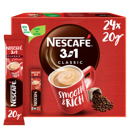 GETIT.QA- Qatar’s Best Online Shopping Website offers NESCAFE 3IN1 CLASSIC INSTANT COFFEE 24 X 20 G at the lowest price in Qatar. Free Shipping & COD Available!