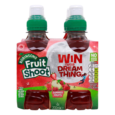 GETIT.QA- Qatar’s Best Online Shopping Website offers ROBINSONS NO ADDED SUGAR SUMMER FRUITS FRUIT SHOTT DRINK 4 X 200 ML at the lowest price in Qatar. Free Shipping & COD Available!