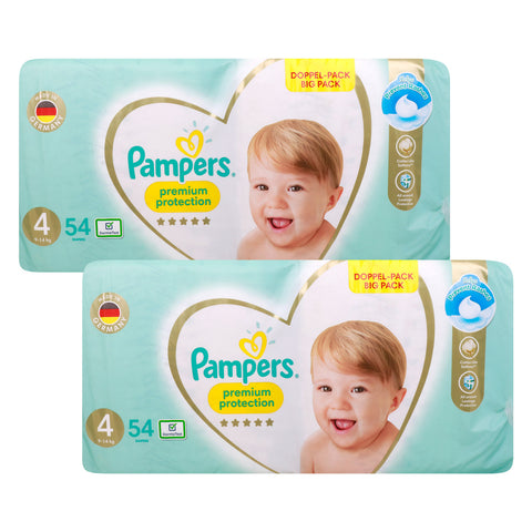 GETIT.QA- Qatar’s Best Online Shopping Website offers PAMPERS PREMIUM CARE BABY DIAPER SIZE 4 9-14 KG 2 X 54 PCS at the lowest price in Qatar. Free Shipping & COD Available!