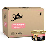 GETIT.QA- Qatar’s Best Online Shopping Website offers SHEBA TUNA AND SALMON WITH GRAVY CAT FOOD 85G at the lowest price in Qatar. Free Shipping & COD Available!