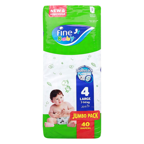 GETIT.QA- Qatar’s Best Online Shopping Website offers FINE BABY BABY DIAPERS SIZE 4 LARGE 7-14KG 40 PCS at the lowest price in Qatar. Free Shipping & COD Available!
