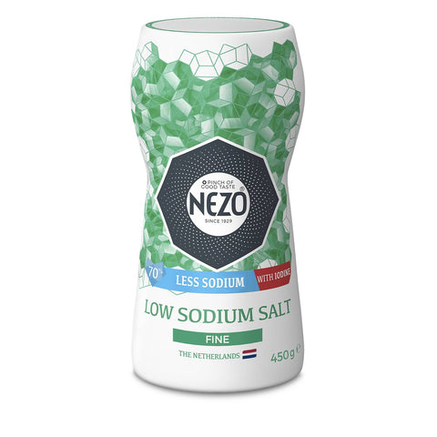 GETIT.QA- Qatar’s Best Online Shopping Website offers NEZO FINE LOW SODIUM WITH IODINE SALT 450 G at the lowest price in Qatar. Free Shipping & COD Available!