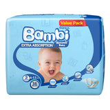 GETIT.QA- Qatar’s Best Online Shopping Website offers SANITA BAMBI BABY DIAPER VALUE PACK SIZE 3 MEDIUM 6-11KG 36 PCS at the lowest price in Qatar. Free Shipping & COD Available!