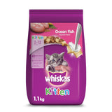 GETIT.QA- Qatar’s Best Online Shopping Website offers WHISKAS KITTEN OCEAN FISH FLAVOR WITH MILK DRY FOOD FOR KITTENS AGED 2-12 MONTHS 1.1KG at the lowest price in Qatar. Free Shipping & COD Available!