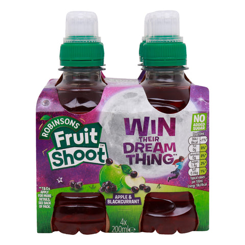 GETIT.QA- Qatar’s Best Online Shopping Website offers ROBINSONS NO ADDED SUGAR APPLE & BLACKCURRANT FRUIT SHOOT DRINK-- 4 X 200 ML at the lowest price in Qatar. Free Shipping & COD Available!