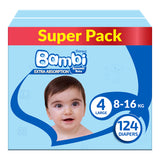 GETIT.QA- Qatar’s Best Online Shopping Website offers SANITA BAMBI BABY DIAPER SIZE 4 LARGE 8-16KG 124PCS at the lowest price in Qatar. Free Shipping & COD Available!