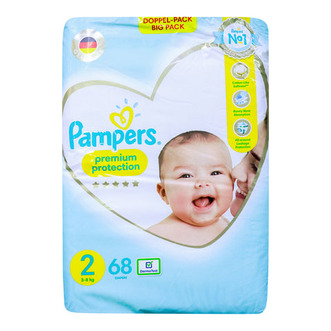GETIT.QA- Qatar’s Best Online Shopping Website offers PAMPERS PREMIUM DIAPER SIZE 2-- 3-8KG BIG PACK 68 PCS at the lowest price in Qatar. Free Shipping & COD Available!
