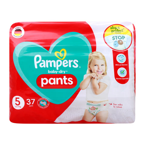 GETIT.QA- Qatar’s Best Online Shopping Website offers PAMPERS BABY-DRY NAPPY PANTS DIAPER SIZE 5 12-17 KG 37 PCS at the lowest price in Qatar. Free Shipping & COD Available!