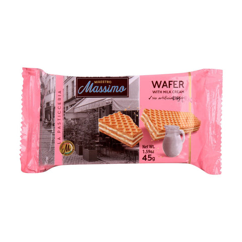 GETIT.QA- Qatar’s Best Online Shopping Website offers MAESTRO MASSIMO WAFER WITH MILK CREAM-- 45 G at the lowest price in Qatar. Free Shipping & COD Available!
