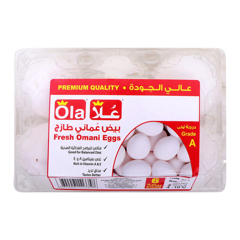 Ola White Eggs, Large, 6 pcs