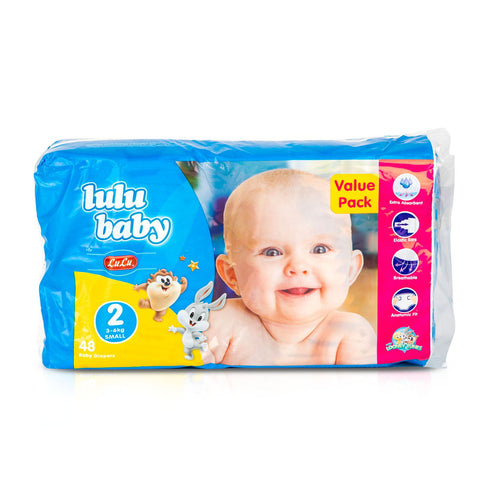 GETIT.QA- Qatar’s Best Online Shopping Website offers LULU BABY DIAPERS SIZE 2 SMALL 3-6KG 48PCS at the lowest price in Qatar. Free Shipping & COD Available!