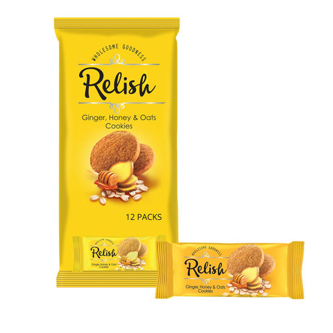 GETIT.QA- Qatar’s Best Online Shopping Website offers RELISH GINGER HONEY & OATS COOKIES 12 X 42G at the lowest price in Qatar. Free Shipping & COD Available!
