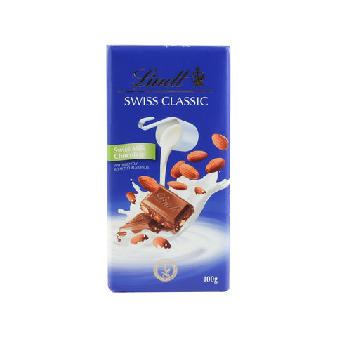 GETIT.QA- Qatar’s Best Online Shopping Website offers LINDT SWISS CLASSIC MILK CHOCOLATE ALMOND 100 G at the lowest price in Qatar. Free Shipping & COD Available!