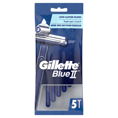 GETIT.QA- Qatar’s Best Online Shopping Website offers GILLETTE BLUE II DISPOSABLE RAZOR 5 PCS at the lowest price in Qatar. Free Shipping & COD Available!
