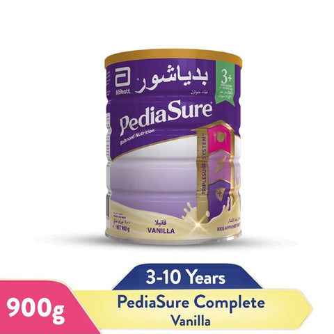 GETIT.QA- Qatar’s Best Online Shopping Website offers PEDIASURE COMPLETE BALANCED NUTRITION WITH VANILLA FLAVOUR STAGE 3+ FOR CHILDREN 3-10 YEARS 900 G at the lowest price in Qatar. Free Shipping & COD Available!