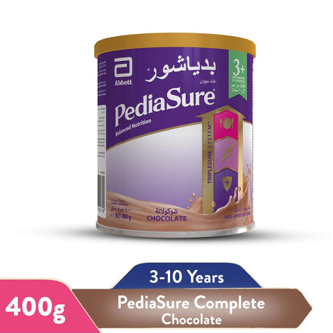 GETIT.QA- Qatar’s Best Online Shopping Website offers PEDIASURE COMPLETE BALANCED NUTRITION WITH CHOCOLATE FLAVOUR STAGE 3+ FOR CHILDREN 3-10 YEARS 400 G at the lowest price in Qatar. Free Shipping & COD Available!