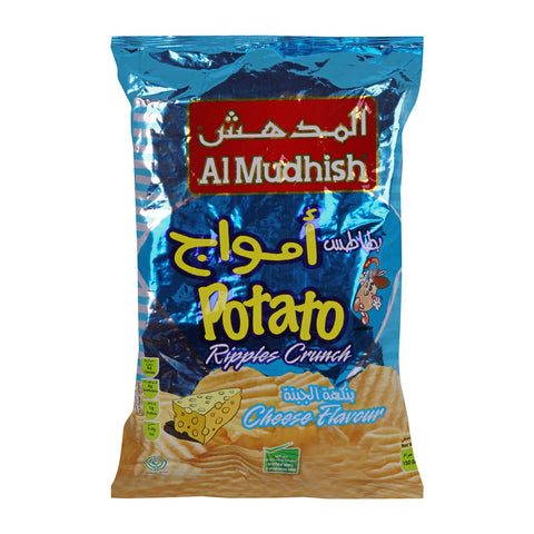 GETIT.QA- Qatar’s Best Online Shopping Website offers AL MUDHISH POTATO CHIPS RIPPLES CRUNCH CHEESE 150G at the lowest price in Qatar. Free Shipping & COD Available!
