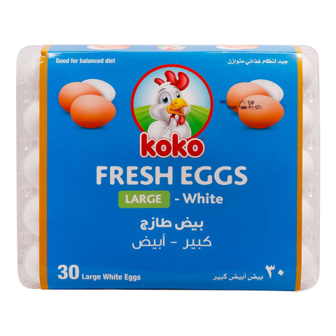 GETIT.QA- Qatar’s Best Online Shopping Website offers KOKO WHITE EGGS LARGE 30PCS at the lowest price in Qatar. Free Shipping & COD Available!