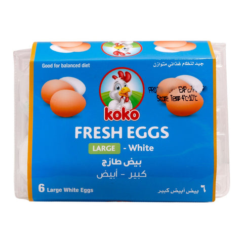 GETIT.QA- Qatar’s Best Online Shopping Website offers KOKO WHITE EGGS LARGE 6PCS at the lowest price in Qatar. Free Shipping & COD Available!