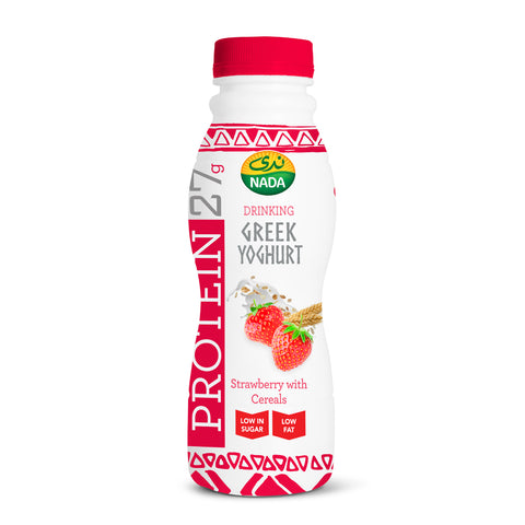 GETIT.QA- Qatar’s Best Online Shopping Website offers NADA GREEK YOGHURT DRINK STRAWBERRY WITH CEREAL 330 ML at the lowest price in Qatar. Free Shipping & COD Available!