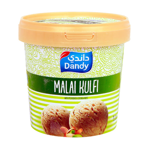 GETIT.QA- Qatar’s Best Online Shopping Website offers DANDY ICE CREAM MALAI KULFI WITH PISTACHIO & CASHEW NUTS 1LITRE at the lowest price in Qatar. Free Shipping & COD Available!