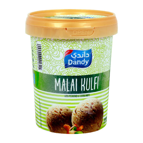 GETIT.QA- Qatar’s Best Online Shopping Website offers DANDY ICE CREAM MALAI KULFI WITH PISTACHIO & CASHEW NUTS 500ML at the lowest price in Qatar. Free Shipping & COD Available!