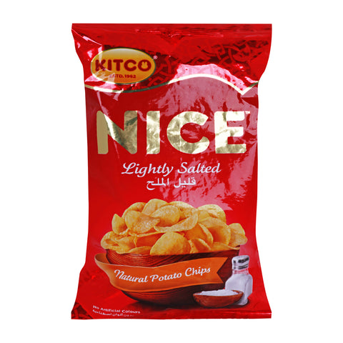GETIT.QA- Qatar’s Best Online Shopping Website offers KITCO NICE NATURAL POTATO CHIPS LIGHTLY SALTED 16G at the lowest price in Qatar. Free Shipping & COD Available!