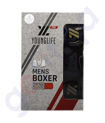 Buy Younglife Pro Mens Boxer 3pcs Pack Online in Doha Qatar