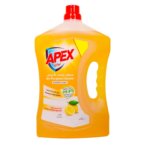 GETIT.QA- Qatar’s Best Online Shopping Website offers APEX DISINFECTANT ALL PURPOSE CLEANER LEMON 3LITRE at the lowest price in Qatar. Free Shipping & COD Available!